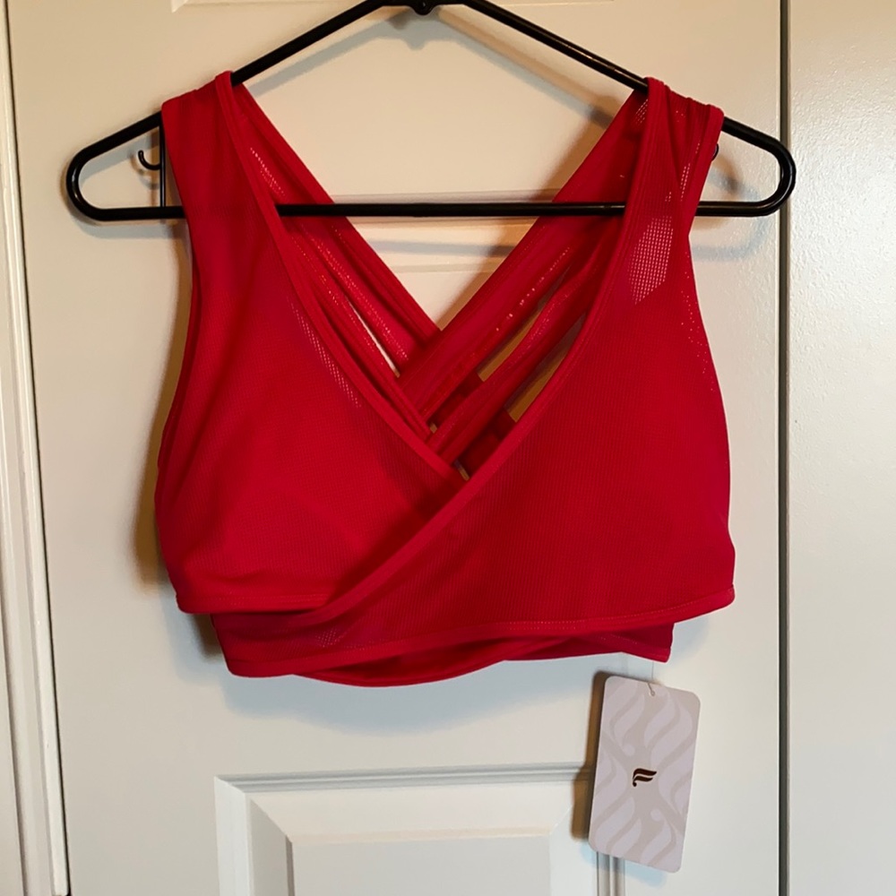 Fabletics Sexy Strappy Sports Bra, hot pink NWT